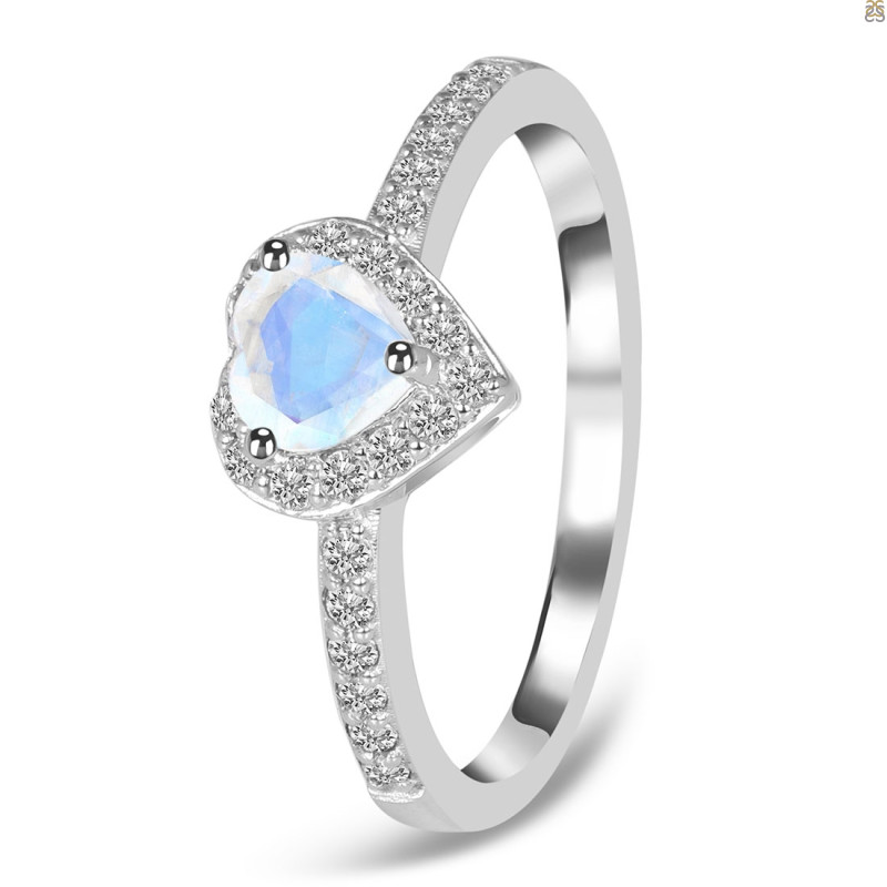 Moonstone & White Topaz Ring