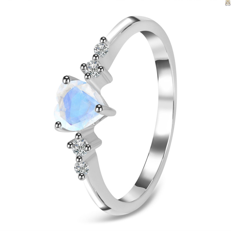 Moonstone & White Topaz Ring