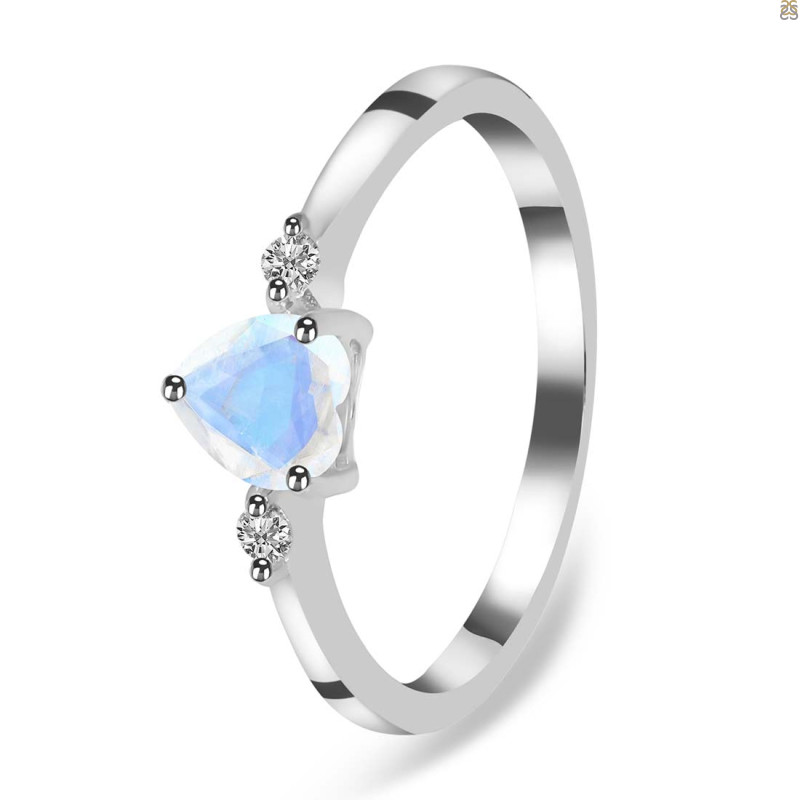 Moonstone & White Topaz Ring