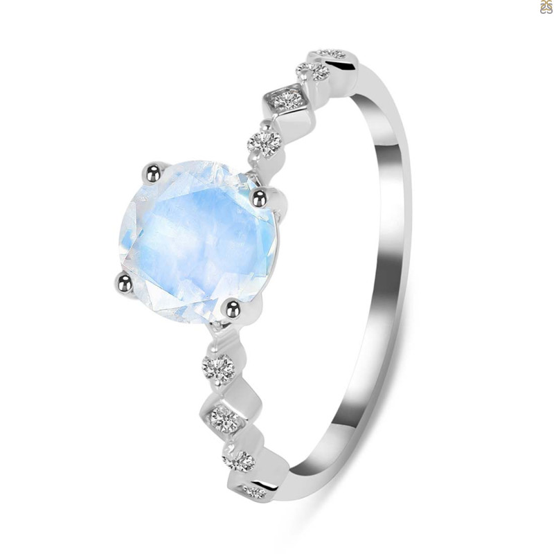 Moonstone & White Topaz Ring
