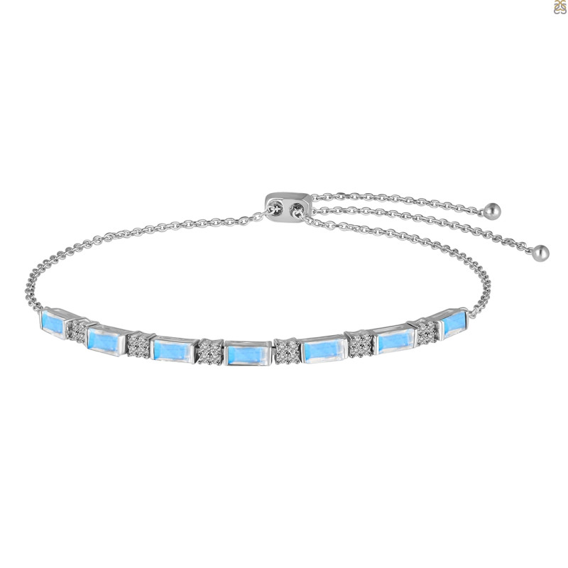 Moonstone & White Topaz Bracelet RBM-RDB-133.