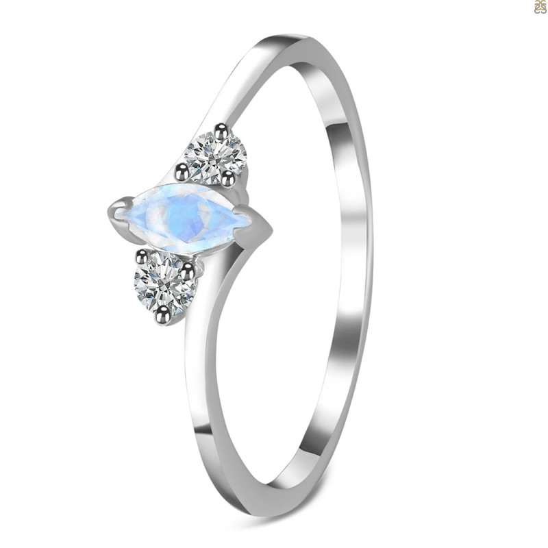 Moonstone & White Topaz Ring