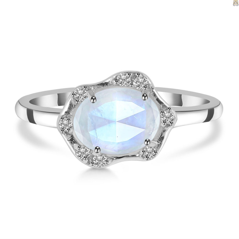 Moonstone & White Topaz Ring RBM-RR-342-ROSECUT.