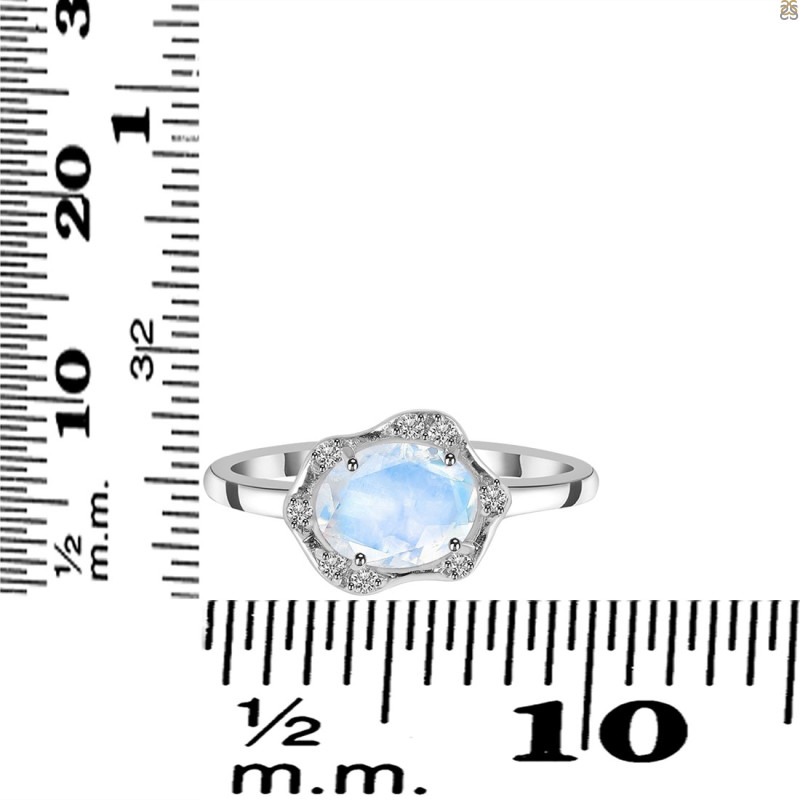 Moonstone & White Topaz Ring RBM-RR-342-ROSECUT.