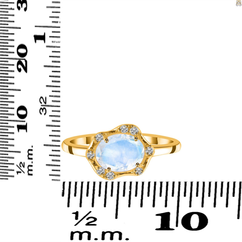 Moonstone & White Topaz Ring RBM-RR-342-ROSECUT.