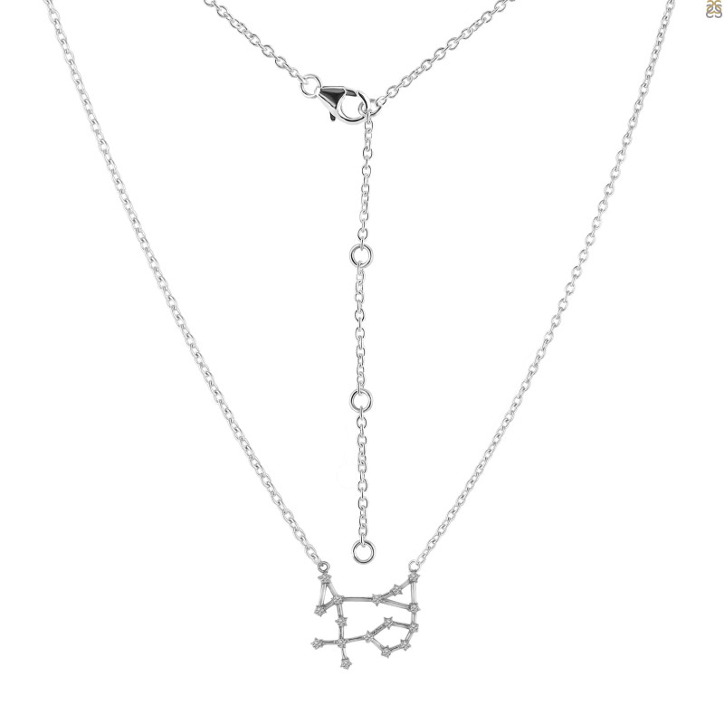 Gemini Zodiac Star Constellation with Cubic Zirconia Necklace