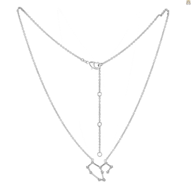 Leo Zodiac Star Constellation with Cubic Zirconia Necklace