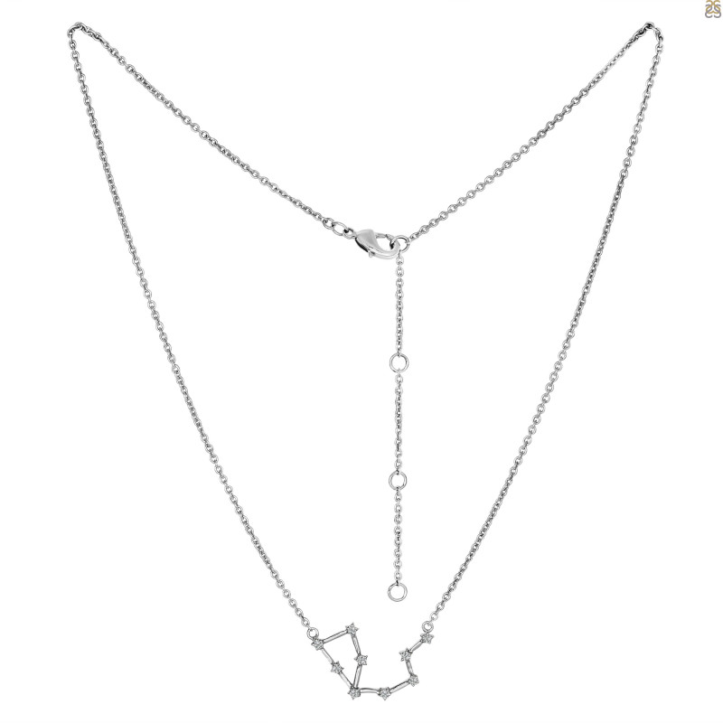 Aquarius Zodiac Star Constellation with Cubic Zirconia Necklace
