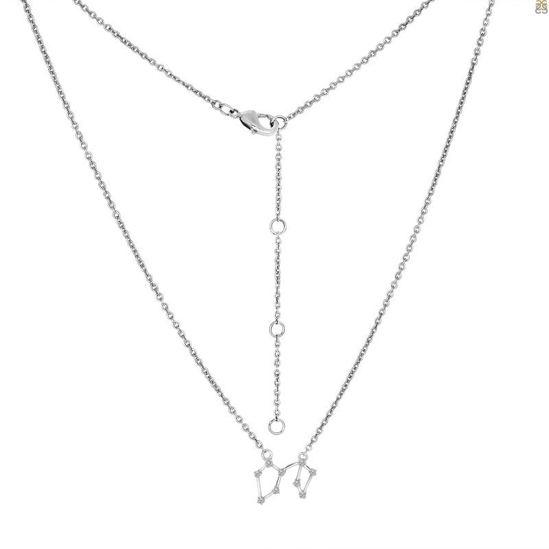 Virgo Zodiac Star Constellation with Cubic Zirconia Necklace