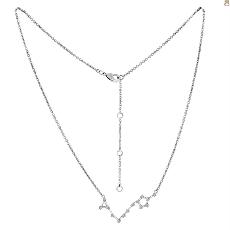Pisces Zodiac Star Constellation with Cubic Zirconia Necklace