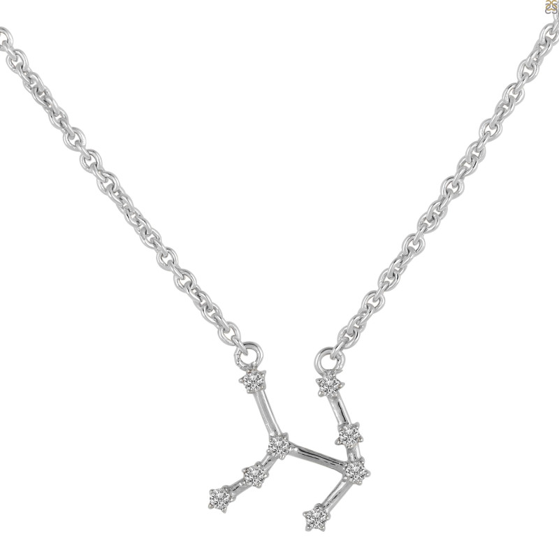 Taurus Zodiac Star Constellation with Cubic Zirconia Necklace CUZ-RDN-135.