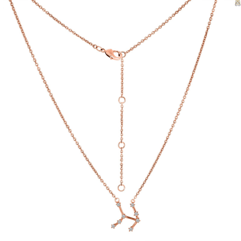 Taurus Zodiac Star Constellation with Cubic Zirconia Necklace CUZ-RDN-135.