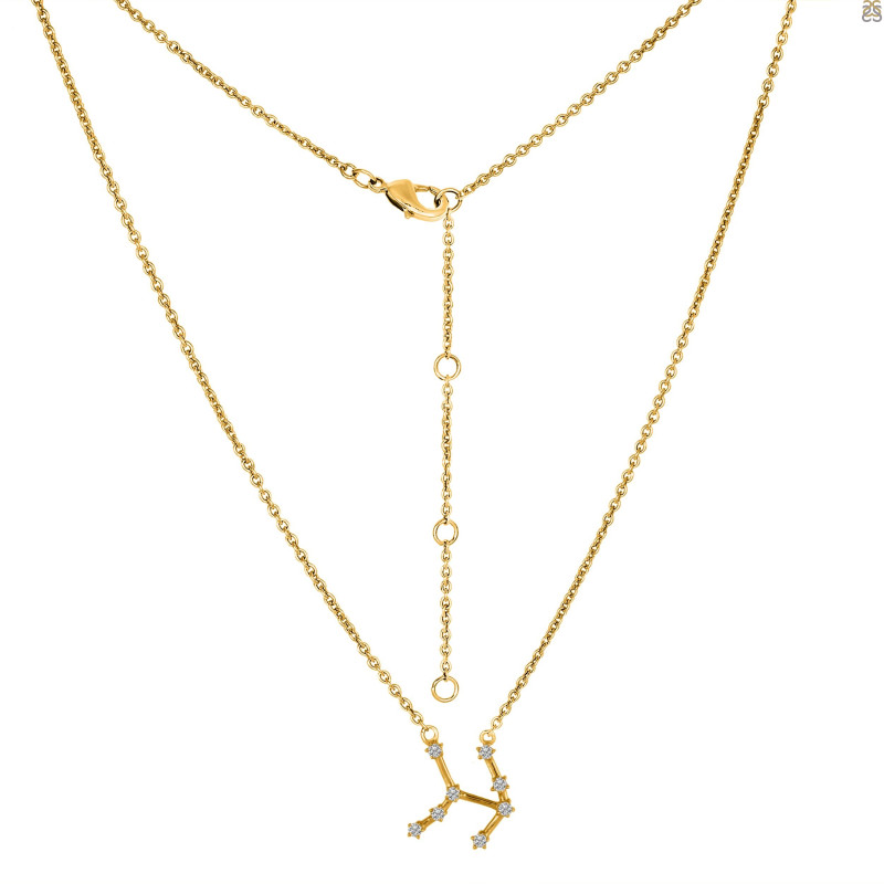 Taurus Zodiac Star Constellation with Cubic Zirconia Necklace CUZ-RDN-135.