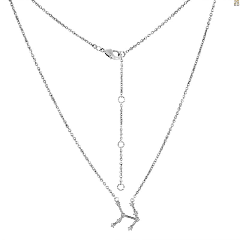 Taurus Zodiac Star Constellation with Cubic Zirconia Necklace