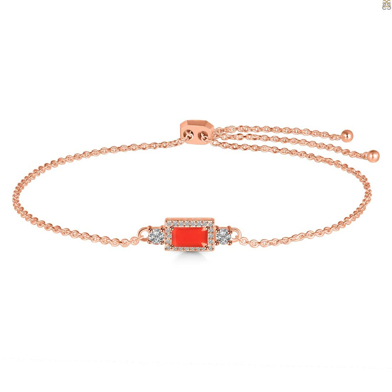 Red Onyx & White Topaz Bracelet