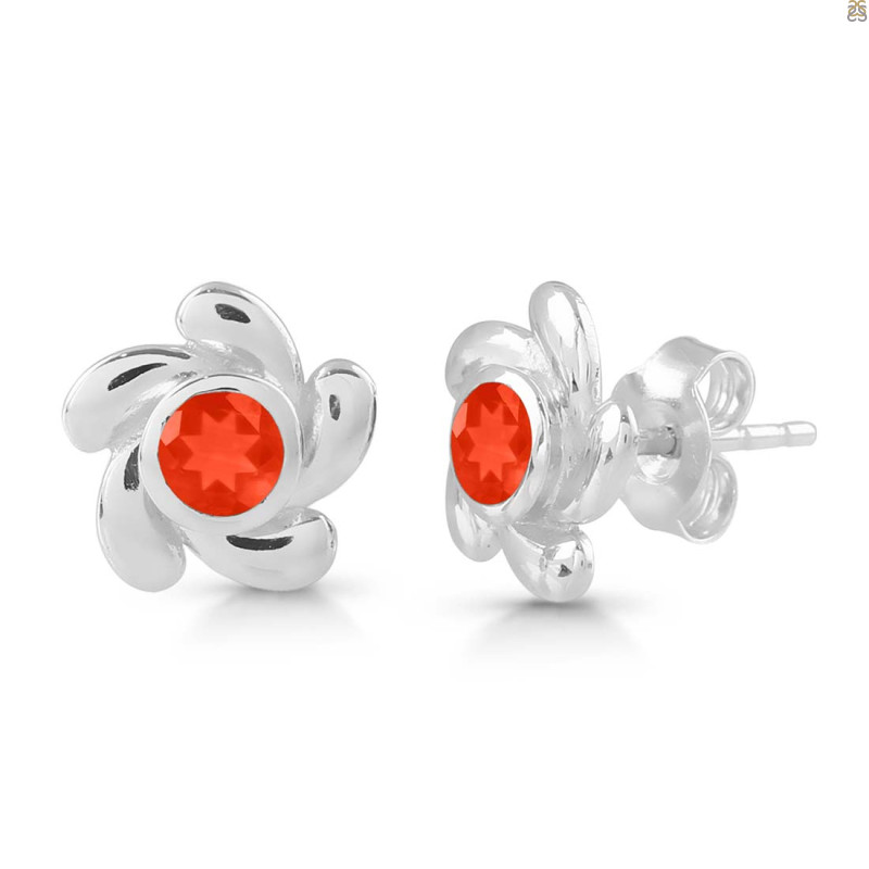 Red Onyx Stud Earring