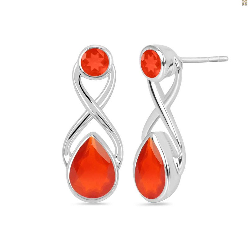 Red Onyx Stud Earring