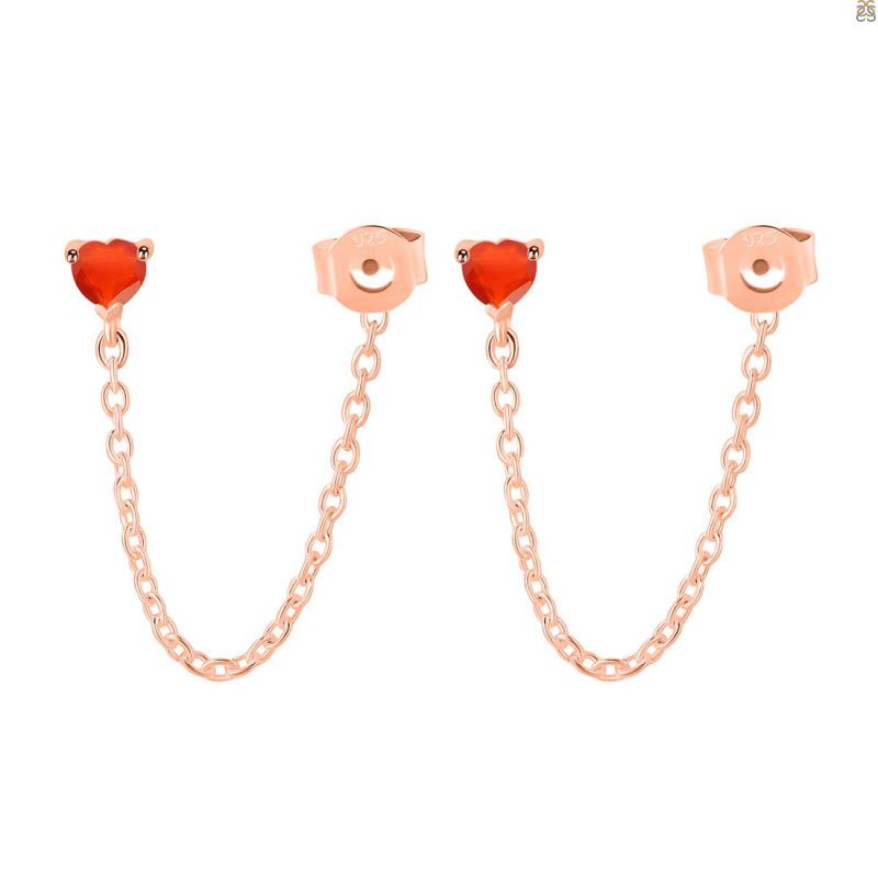 Red Onyx Chain Stud Earring ROX-RDE-1235.