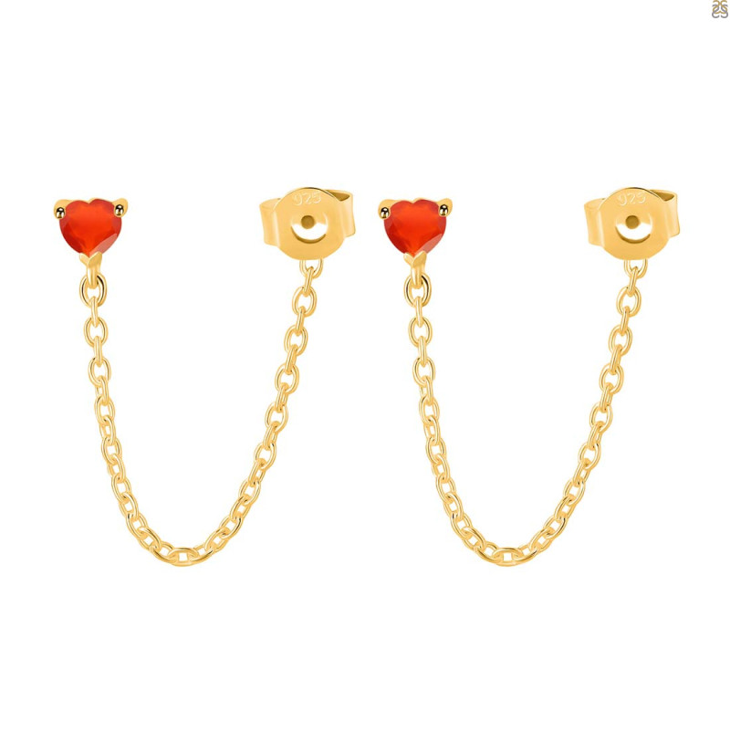 Red Onyx Chain Stud Earring ROX-RDE-1235.