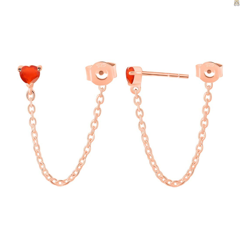 Red Onyx Chain Stud Earring ROX-RDE-1235.