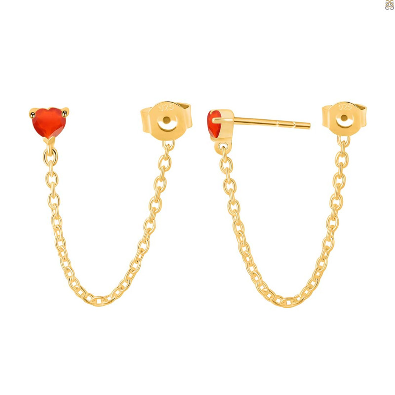 Red Onyx Chain Stud Earring ROX-RDE-1235.