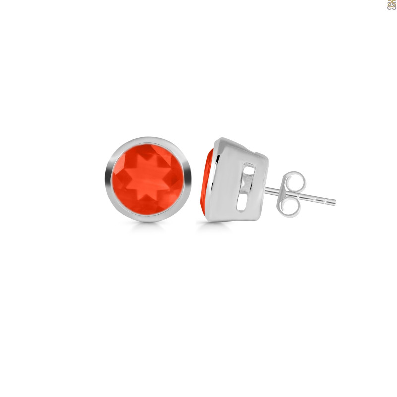 Red Onyx Stud Earring