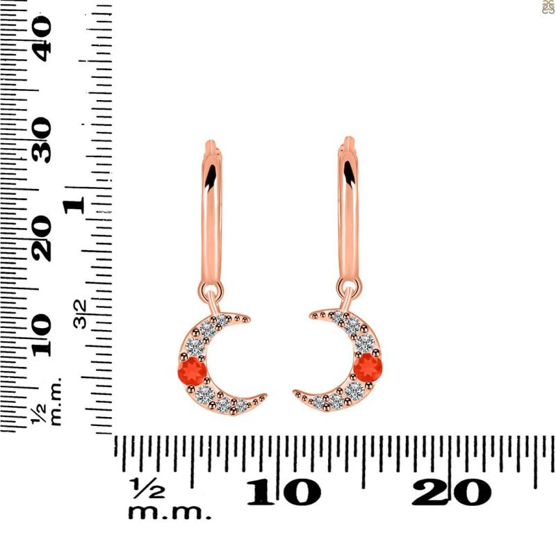 Red Onyx & White Topaz Hoop Earring ROX-RDE-1471.