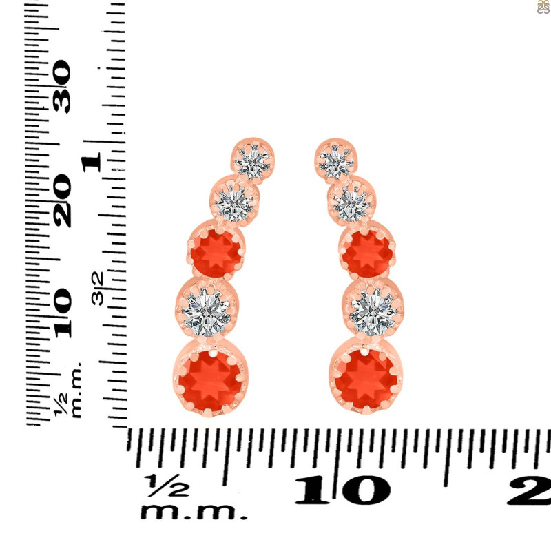 Red Onyx & White Topaz Stud Earring ROX-RDE-1472.