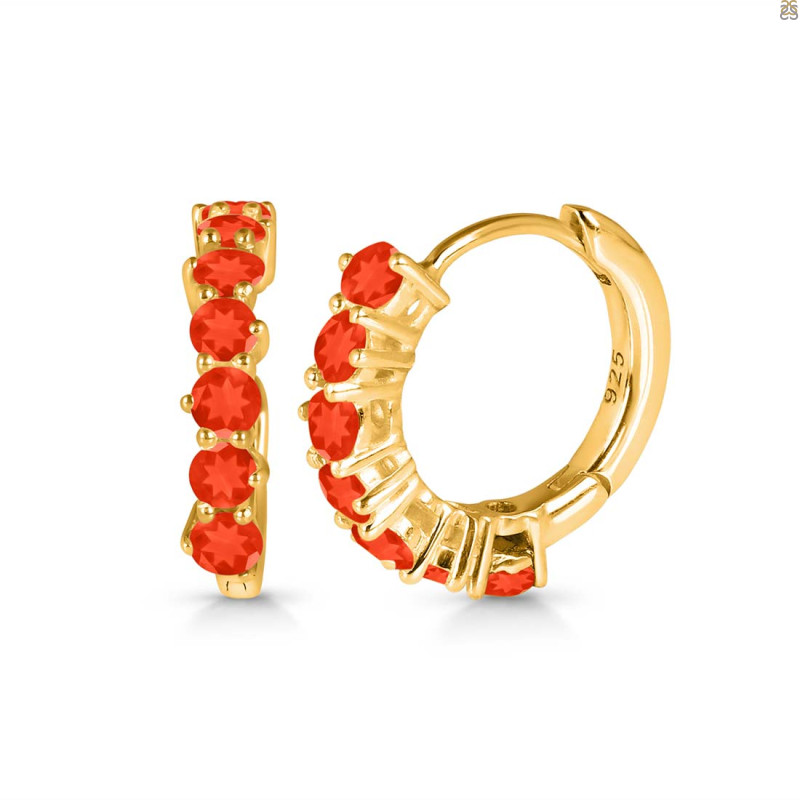 Red Onyx Hoop Hoop Earring ROX-RDE-1473.