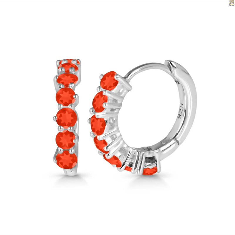 Red Onyx Hoop Hoop Earring