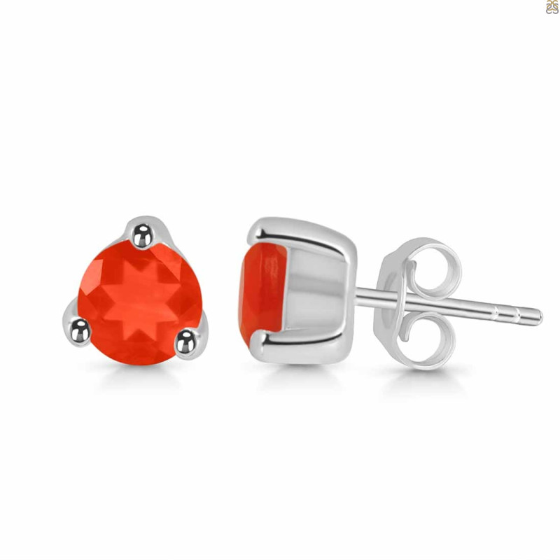 Red Onyx Stud Earring