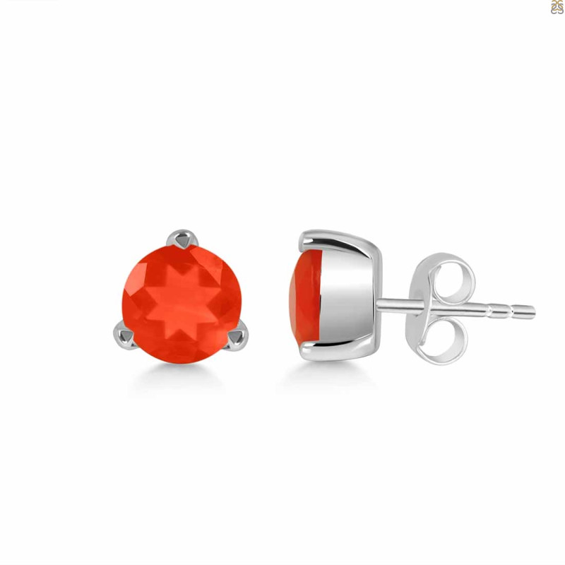 Red Onyx Stud Earring