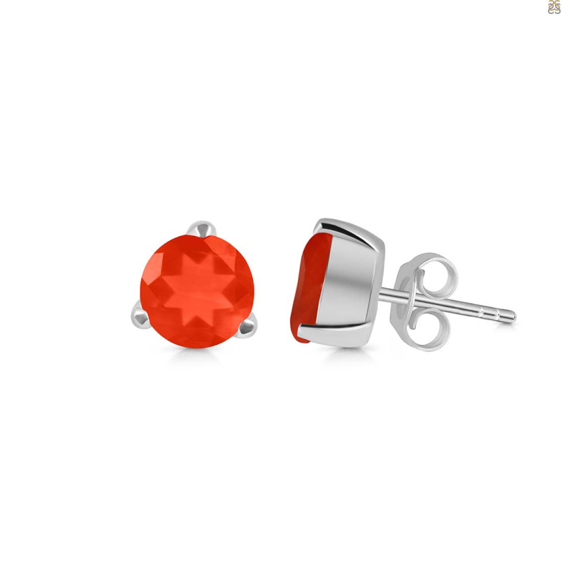 Red Onyx Stud Earring