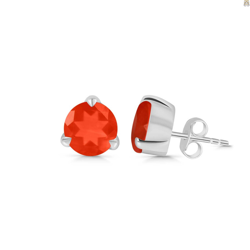 Red Onyx Stud Earring