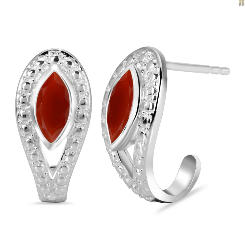 Red Onyx Stud Earring