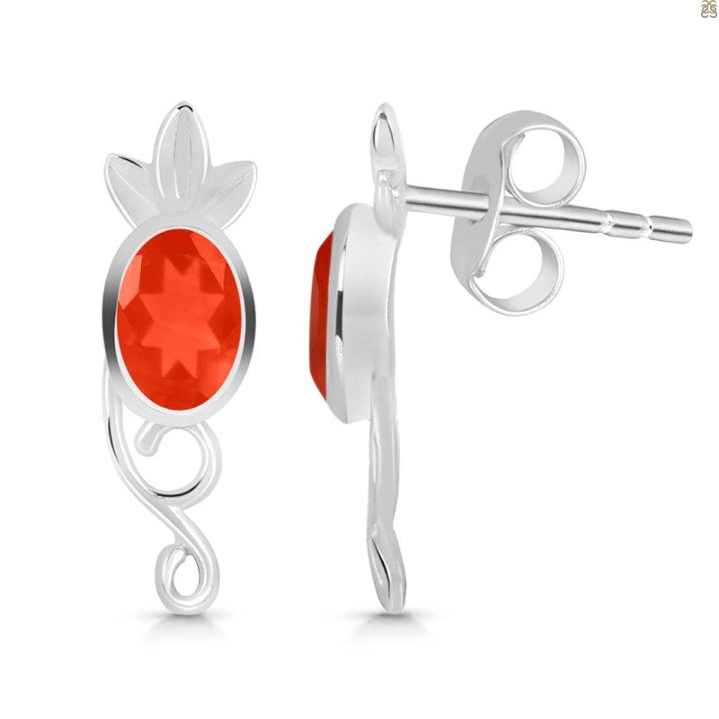 Red Onyx Stud Earring