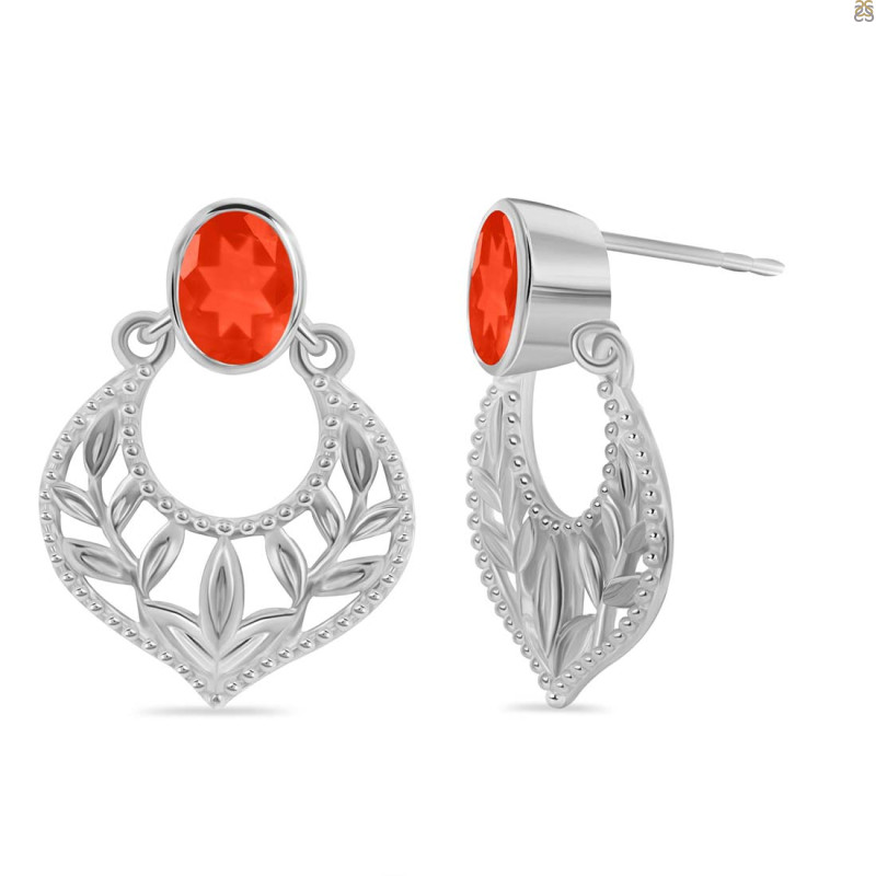 Red Onyx Stud Earring