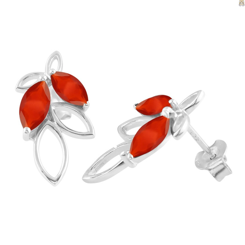 Red Onyx Stud Earring