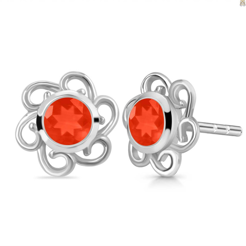 Red Onyx Stud Earring