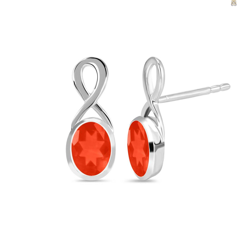 Red Onyx Stud Earring