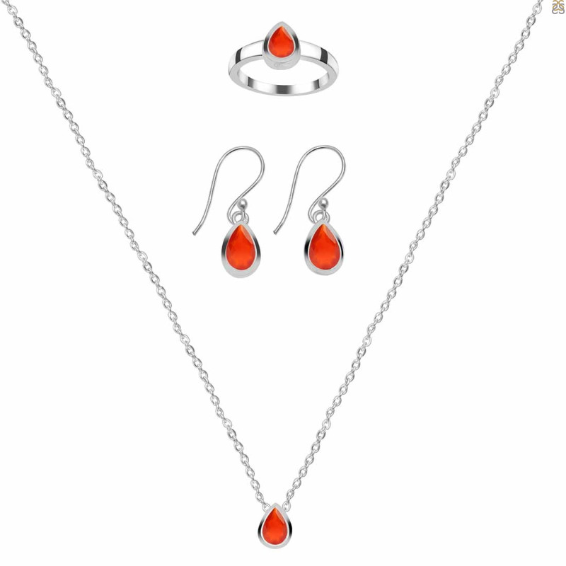  Red Onyx Jewelry Set