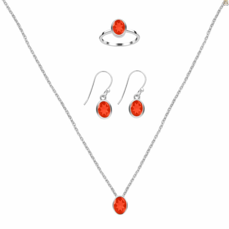  Red Onyx Jewelry Set