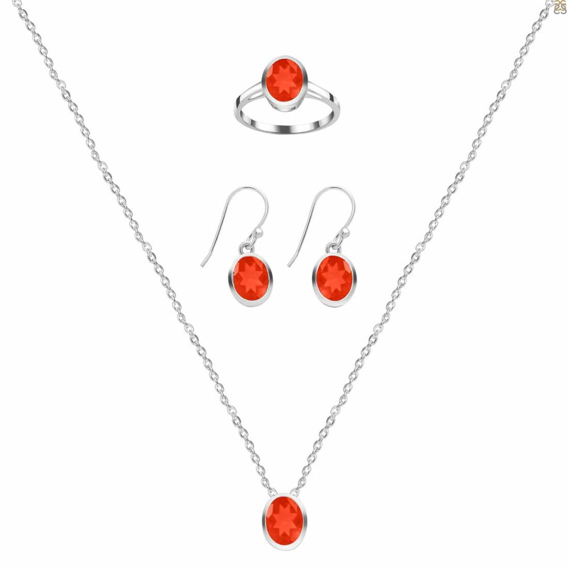  Red Onyx Jewelry Set