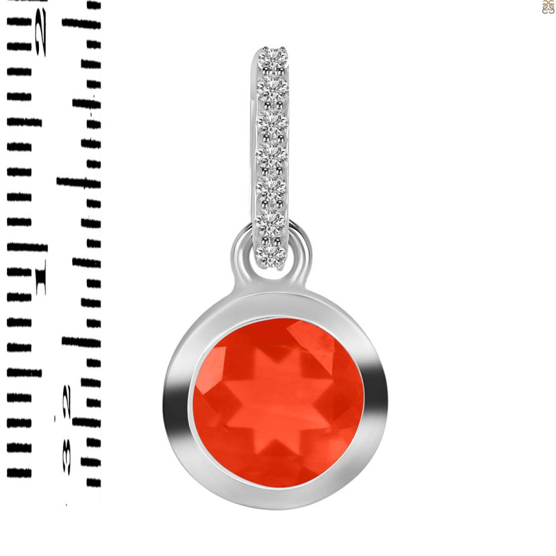 Red Onyx & White Topaz Pendant ROX-RDP-742-CZ-LOOP.