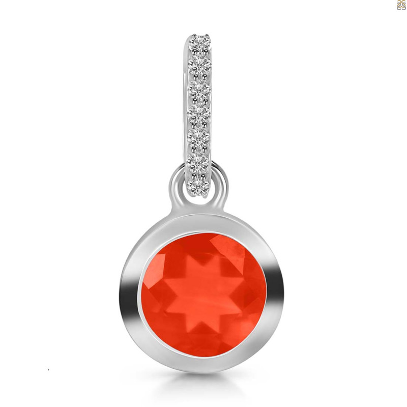 Red Onyx & White Topaz Pendant ROX-RDP-742-CZ-LOOP.