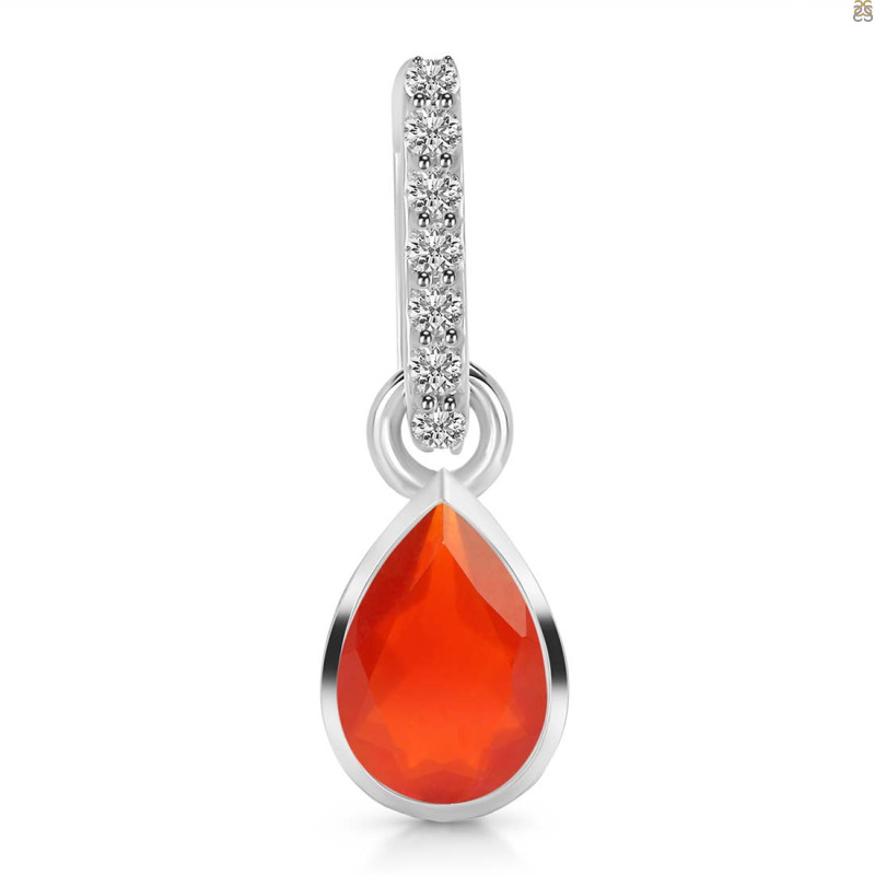 Red Onyx & White Topaz Pendant ROX-RDP-779-CZ-LOOP.