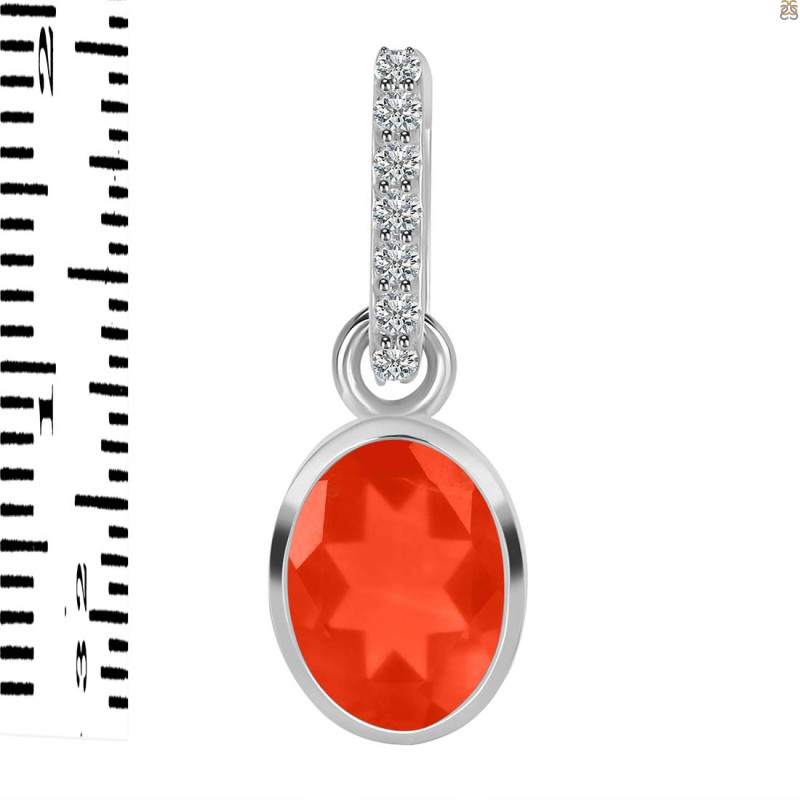 Red Onyx & White Topaz Pendant ROX-RDP-792-CZ-LOOP.