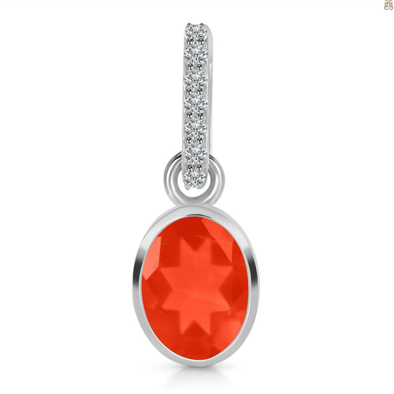 Red Onyx & White Topaz Pendant ROX-RDP-792-CZ-LOOP.