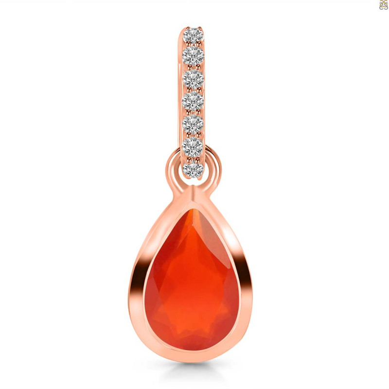 Red Onyx & White Topaz Pendant ROX-RDP-956-CZ-LOOP.