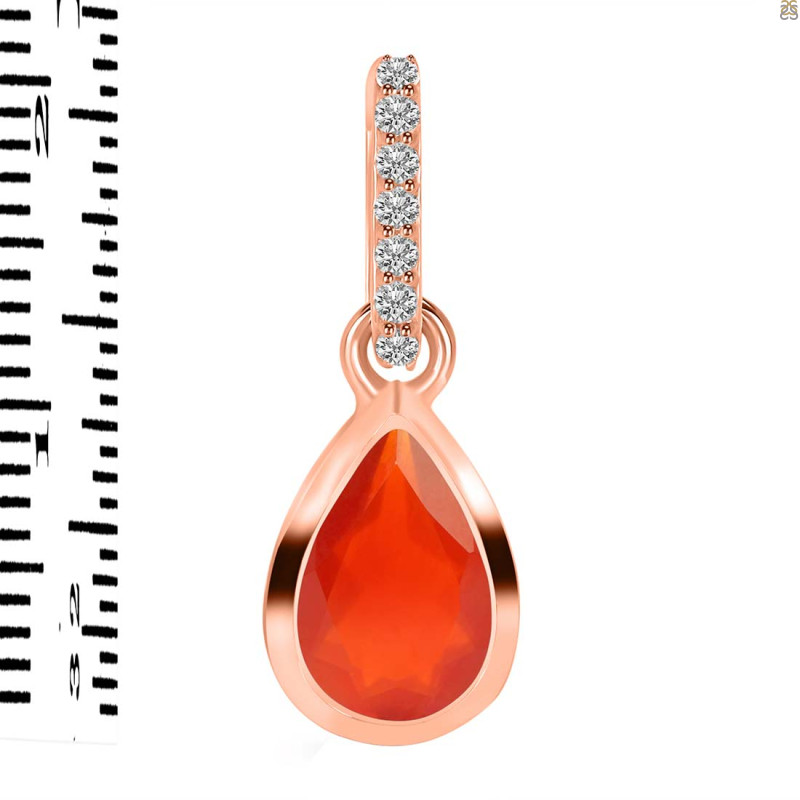 Red Onyx & White Topaz Pendant ROX-RDP-956-CZ-LOOP.